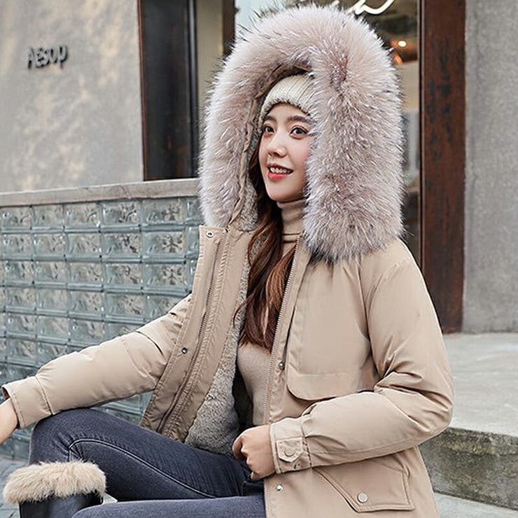 フェイクファーボアコート 無地モッズコート 帽子付き暖かい 品番 Cocw Cocomomo ココモモ のレディース ファッション通販 Shoplist ショップリスト