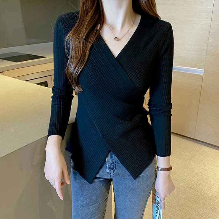 カシュクールニット クロスニット Vネック | COCOMOMO | 詳細画像12 