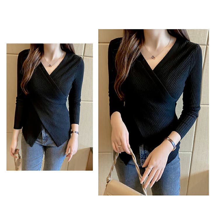 カシュクールニット クロスニット Vネック | COCOMOMO | 詳細画像13 