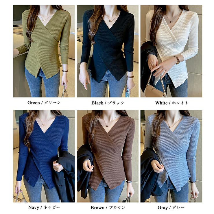 カシュクールニット クロスニット Vネック | COCOMOMO | 詳細画像21 