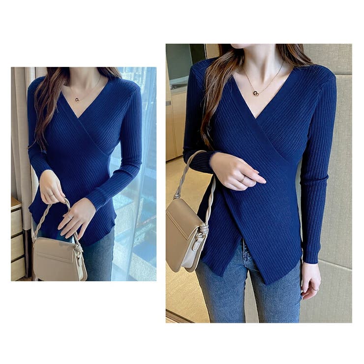 カシュクールニット クロスニット Vネック | COCOMOMO | 詳細画像9 