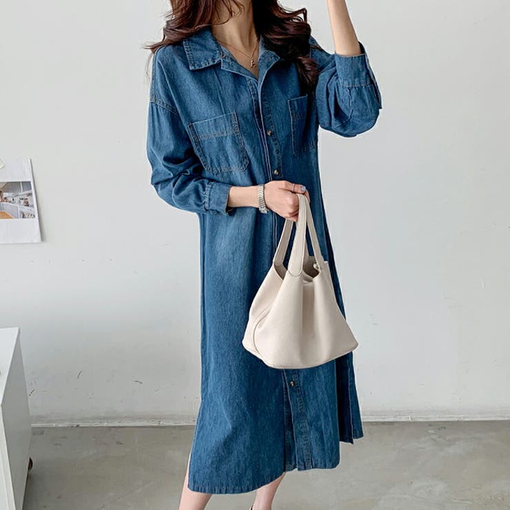 【45R】45rpm コットン100% インディゴドット柄シャツワンピース 3 45R】45rpm コットン100% インディゴドット柄シャツワンピース 3【公式