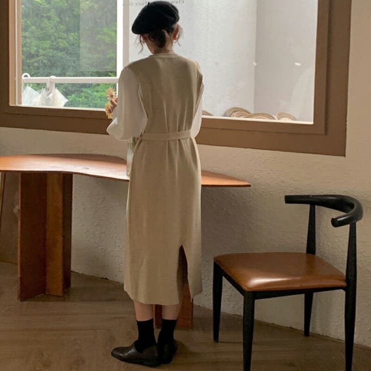 2wayドッキングワンピース 重ね着風 ロングワンピース クルーネック 品番 Cocw Cocomomo ココモモ のレディースファッション通販 Shoplist ショップリスト