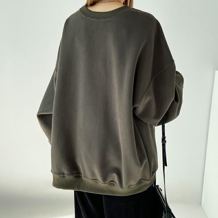 ロゴ入り LOGOトップストレーナー スウェット 無地長袖オーバー