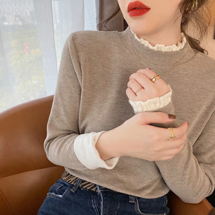 裏起毛 ニット トップス | COCOMOMO | 詳細画像7 