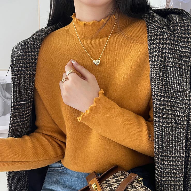 ふわふわ裏起毛 ヤク風メロフリルニット ハイネック | COCOMOMO | 詳細画像22 