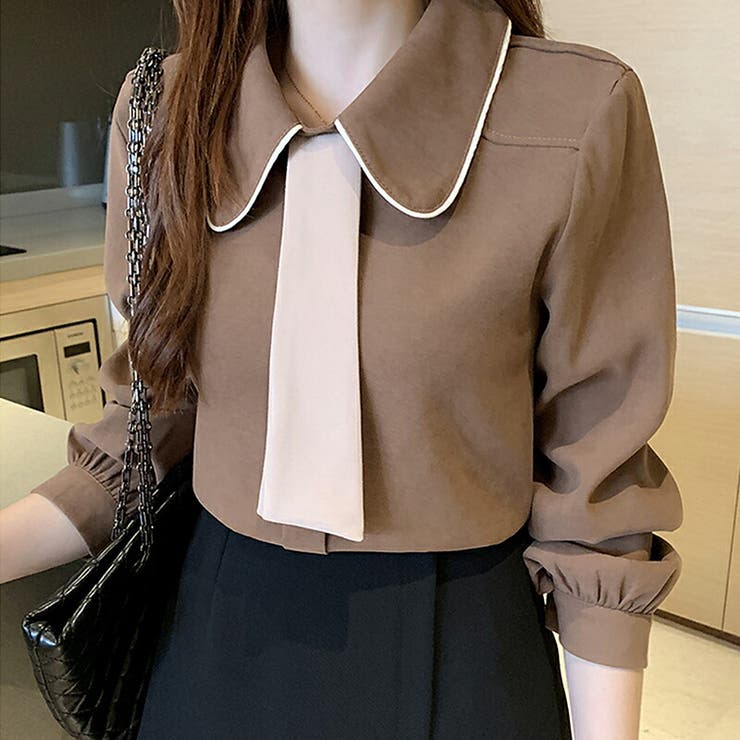 レディースボウタイシャツ トップスシャツ ブラウスyシャツ ビッグカラー 品番 Cocw Cocomomo ココモモ のレディース ファッション通販 Shoplist ショップリスト