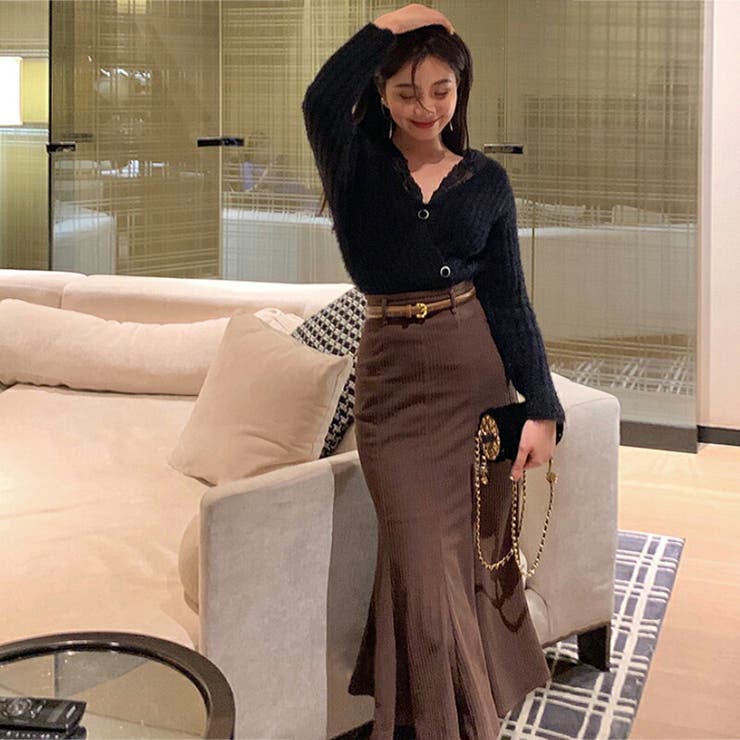 マーメイドロングスカート スカート セクシーボトムス コーデュロイ