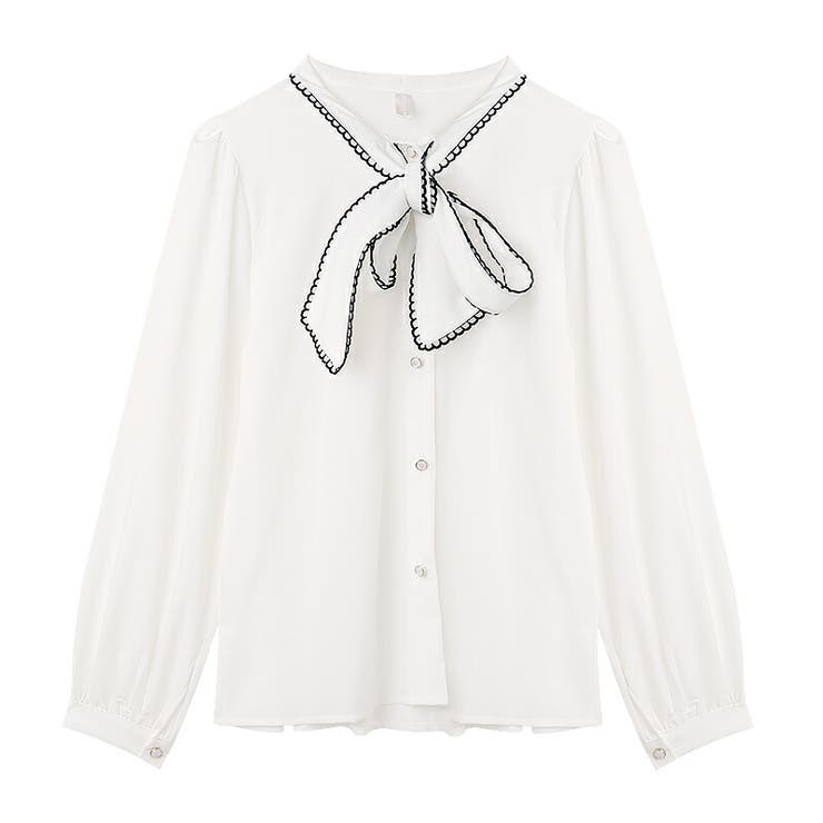 春 レース付き ボウタイブラウス | COCOMOMO | 詳細画像21 