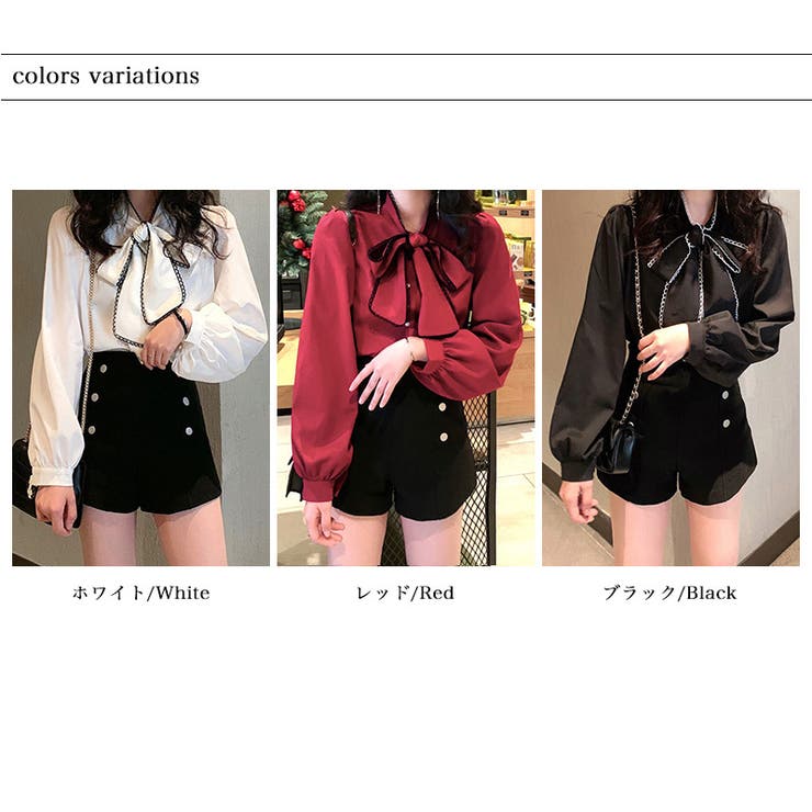 春 レース付き ボウタイブラウス | COCOMOMO | 詳細画像19 