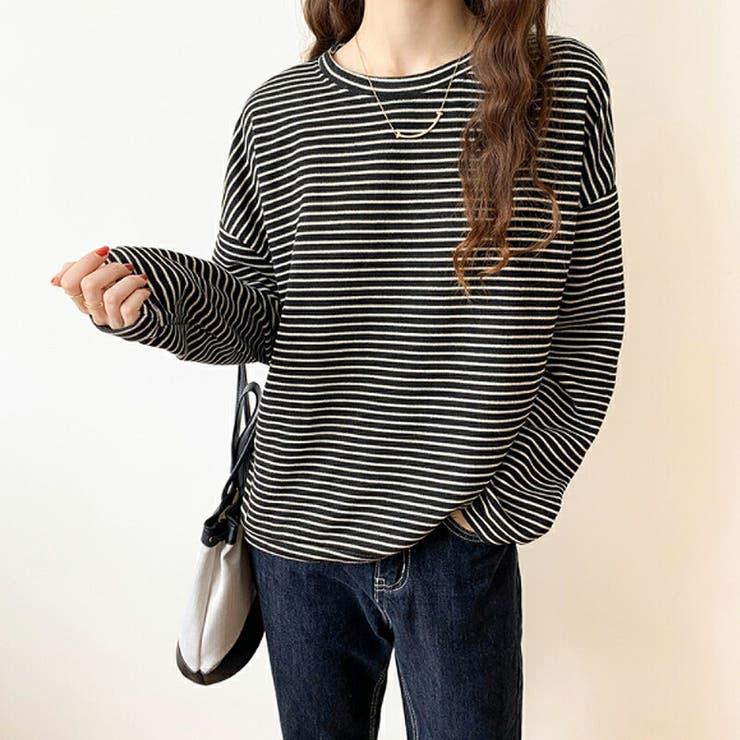 ボーダーロングTシャツ 春 ボーダー | COCOMOMO | 詳細画像13 