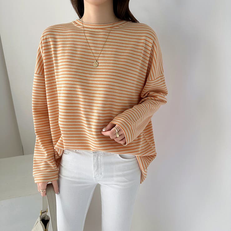 ボーダーロングTシャツ 春 ボーダー | COCOMOMO | 詳細画像16 