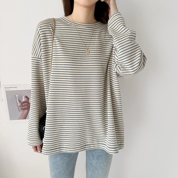 ボーダーロングTシャツ 春 ボーダー | COCOMOMO | 詳細画像17 