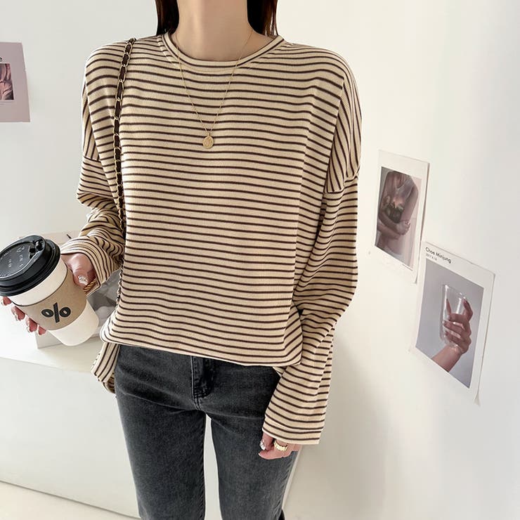 ボーダーロングTシャツ 春 ボーダー | COCOMOMO | 詳細画像19 