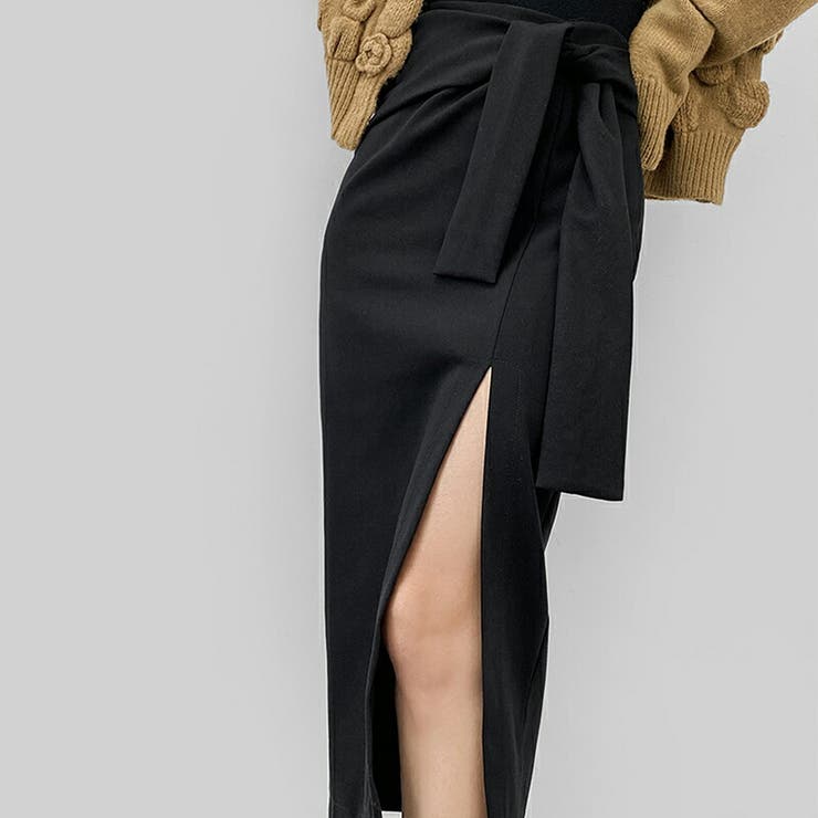 Y’s 吊り紐ラップスカート ジョーゼットサテン リボンラップスカート｜トゥモローランド 公式通販