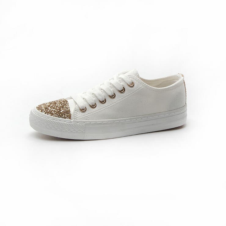 キラキラスニーカー レディースシューズ キャンバス ローカット