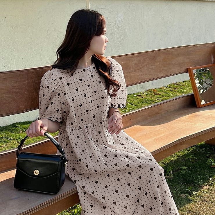 ハート ドット柄 ワンピース | COCOMOMO | 詳細画像12 