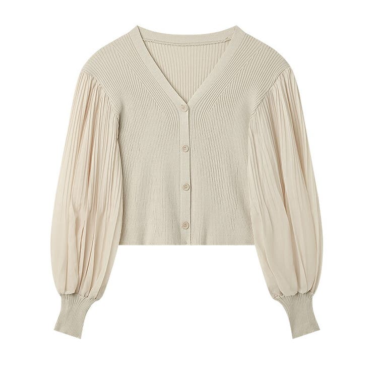 春カーディガン ドッキングブラウス シフォンボリューム袖 | COCOMOMO | 詳細画像23 