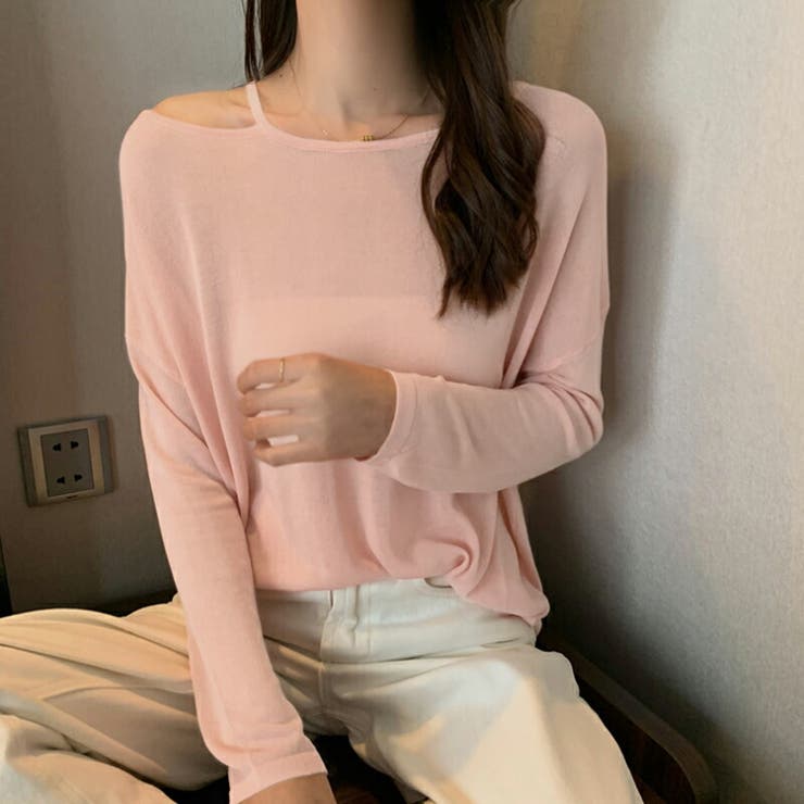 レディース 長袖Tシャツ 透け感薄手デザインTシャツ カットソー