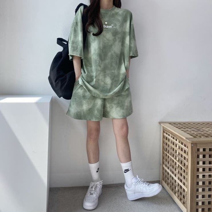 半袖Tシャツ ショートパンツ上下セット プルーオーバービッグ