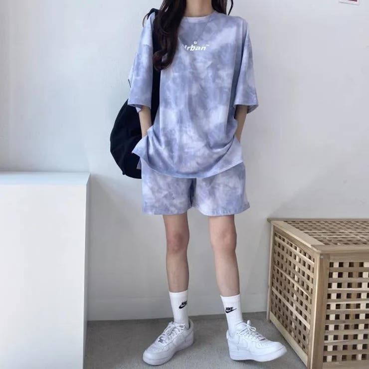 半袖Tシャツ ショートパンツ上下セット プルーオーバービッグ