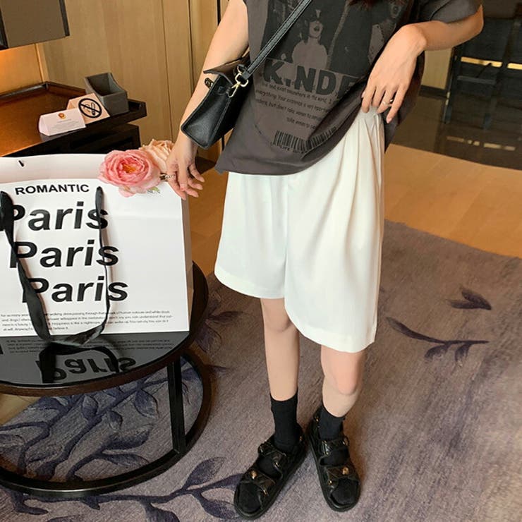 レディース ハーフパンツ カジュアル 無地ショートパンツ[品番