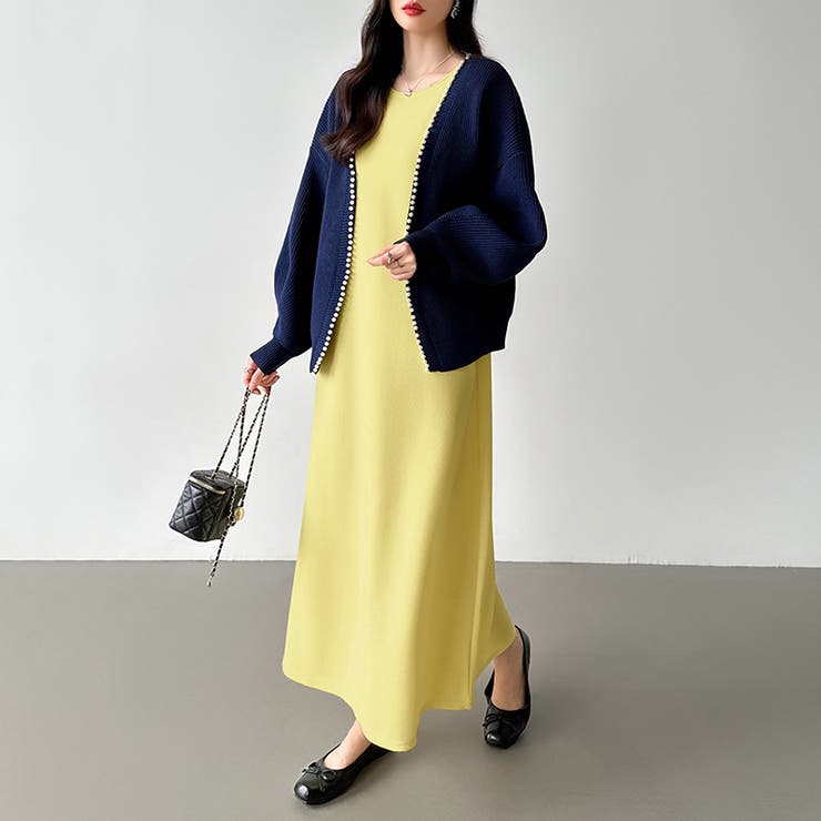 ロングワンピース フレンチリーブ 夏ワンピース[品番