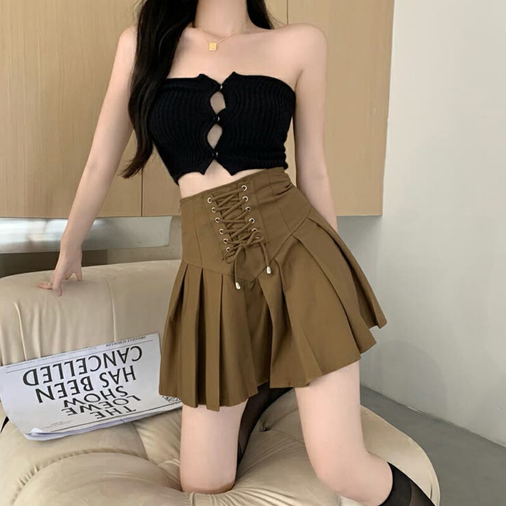 新品！プライオリティ【38】mal.レレレさん プリーツスカート モカ ゴム TALLサイズ〕ソフトチュール リバーシーブル プリーツスカート
