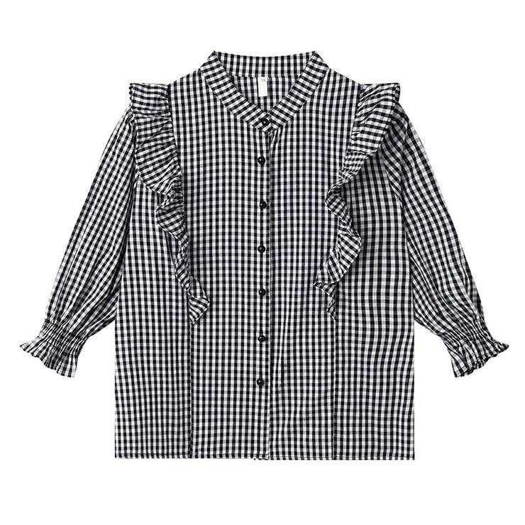 HOLIDAY × suno&morrison フリルチェック 長袖シャツ HOLIDAY × suno&morrison フリルチェック 長袖シャツ（HOLIDAY