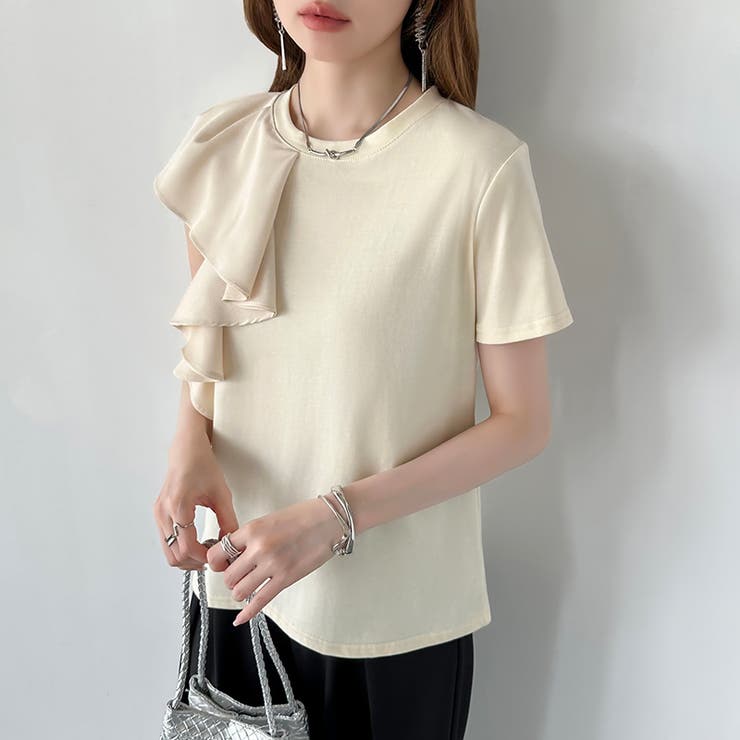 【大人フェミニン】 アシメフリルTシャツ フリルトップス | COCOMOMO | 詳細画像15 