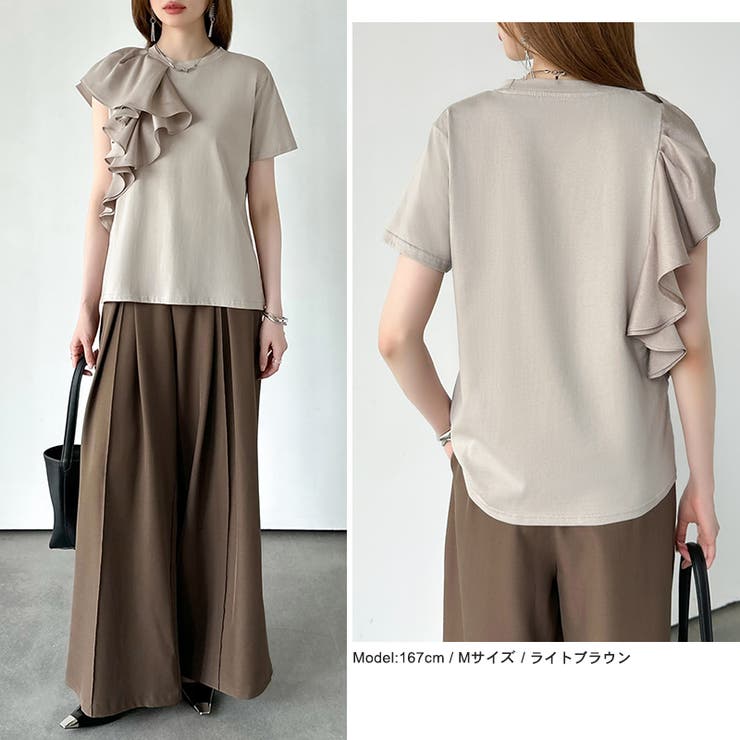【大人フェミニン】 アシメフリルTシャツ フリルトップス | COCOMOMO | 詳細画像26 