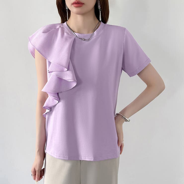 【大人フェミニン】 アシメフリルTシャツ フリルトップス | COCOMOMO | 詳細画像35 