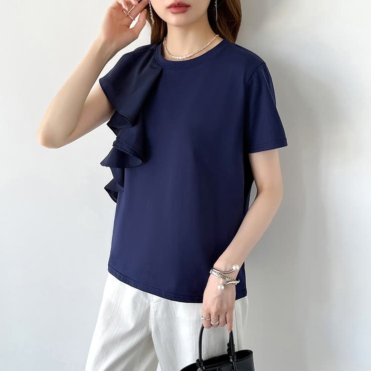 【大人フェミニン】 アシメフリルTシャツ フリルトップス | COCOMOMO | 詳細画像54 