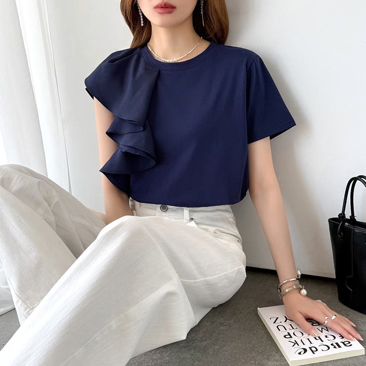 【大人フェミニン】 アシメフリルTシャツ フリルトップス | COCOMOMO | 詳細画像62 