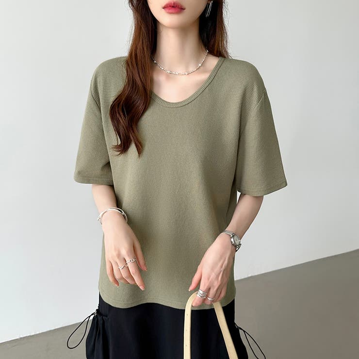 ワッフルtシャツ カットソー 半袖Tシャツ | COCOMOMO | 詳細画像22 