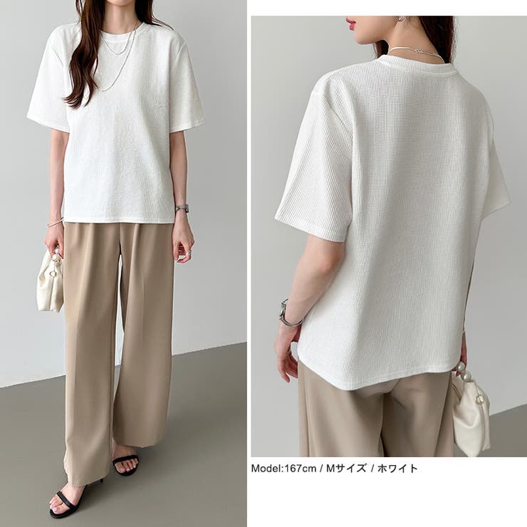 ワッフルtシャツ カットソー 半袖Tシャツ | COCOMOMO | 詳細画像13 