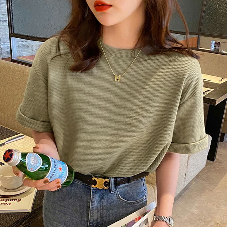 ワッフルtシャツ カットソー 半袖Tシャツ | COCOMOMO | 詳細画像2 