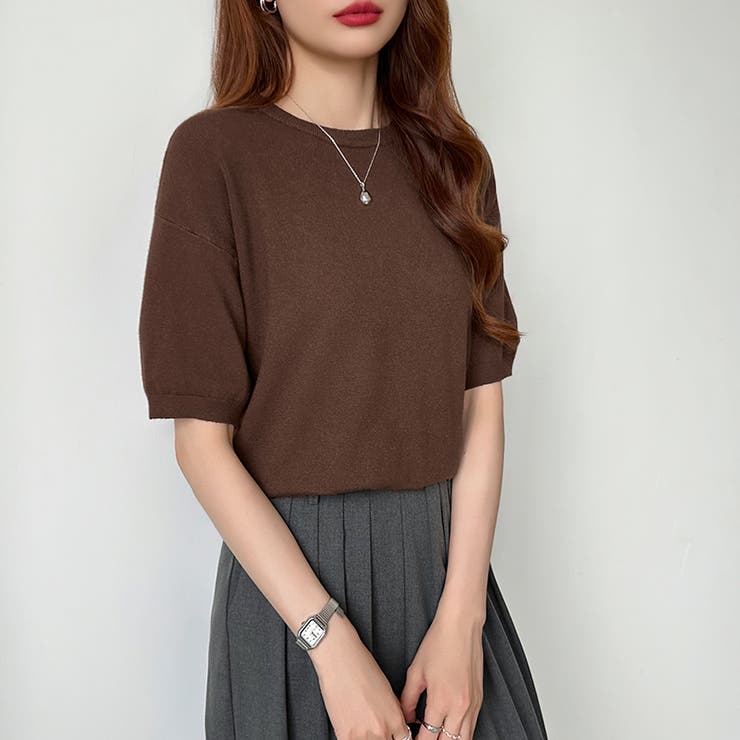 サマーニット オフィスカジュアル クルーネックニット | COCOMOMO | 詳細画像43 