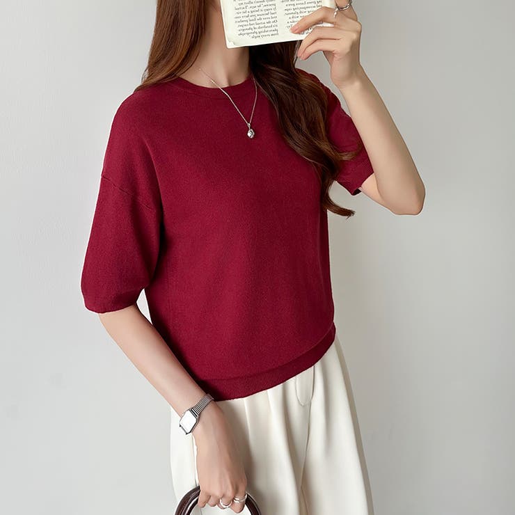 サマーニット オフィスカジュアル クルーネックニット | COCOMOMO | 詳細画像61 