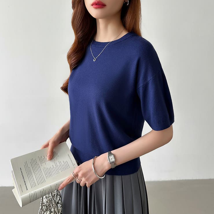 サマーニット オフィスカジュアル クルーネックニット | COCOMOMO | 詳細画像69 