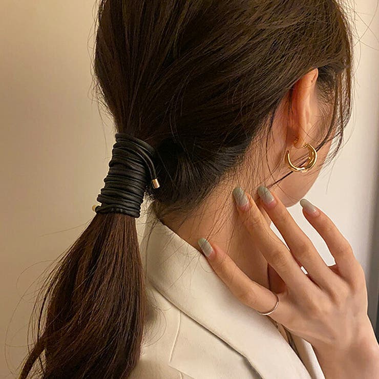 ワイヤーポニー ヘアアクセサリー フェイクレザーワイヤーポニー | COCOMOMO | 詳細画像3 
