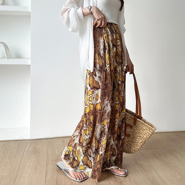 ワイドパンツ イージーパンツ プリーツワイドパンツ | COCOMOMO | 詳細画像32 