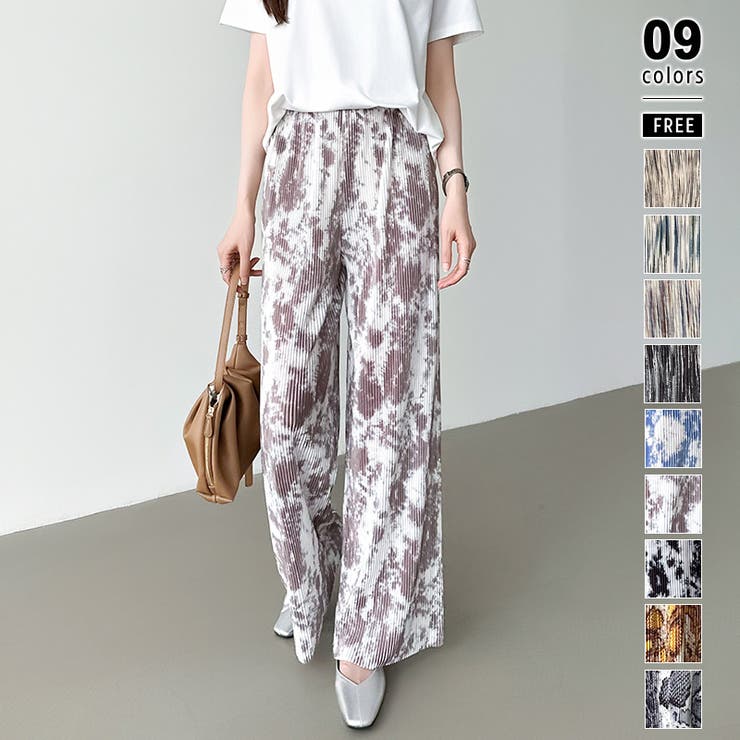 G | ワイドパンツ イージーパンツ プリーツワイドパンツ | COCOMOMO