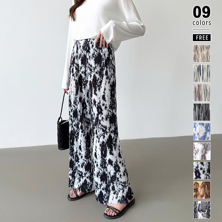 H | ワイドパンツ イージーパンツ プリーツワイドパンツ | COCOMOMO