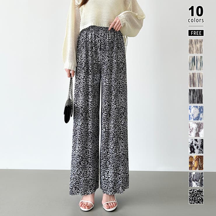 J | ワイドパンツ イージーパンツ プリーツワイドパンツ | COCOMOMO