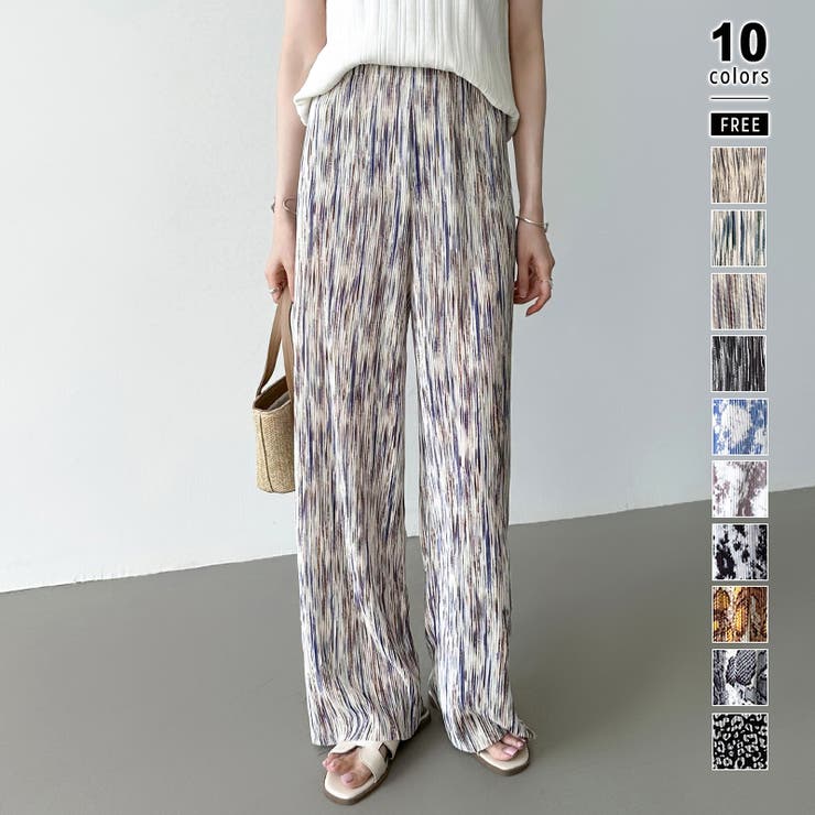 D | ワイドパンツ イージーパンツ プリーツワイドパンツ | COCOMOMO