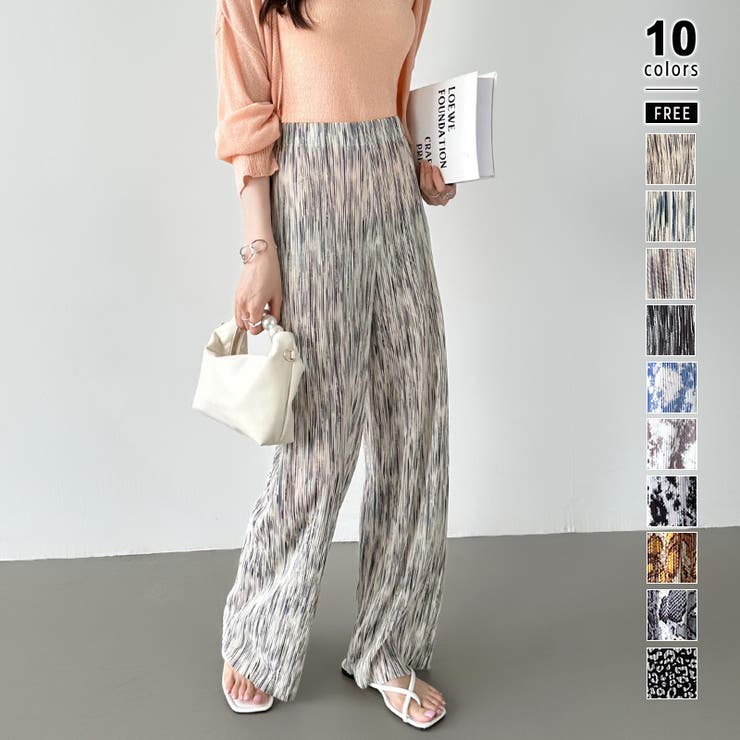 A | ワイドパンツ イージーパンツ プリーツワイドパンツ | COCOMOMO