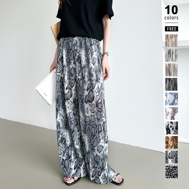 F | ワイドパンツ イージーパンツ プリーツワイドパンツ | COCOMOMO