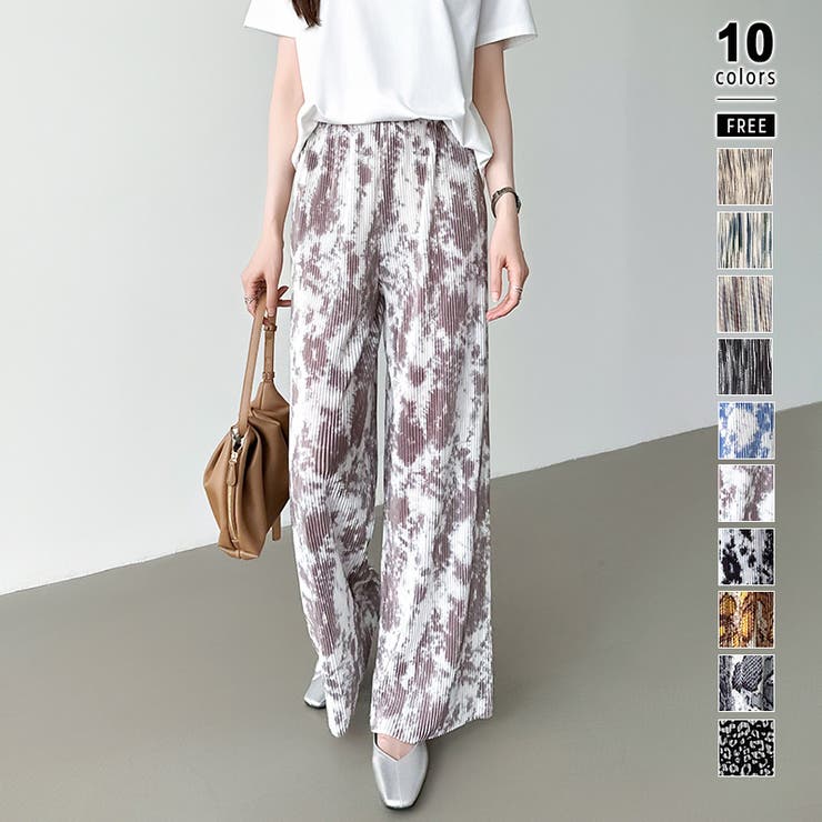 G | ワイドパンツ イージーパンツ プリーツワイドパンツ | COCOMOMO