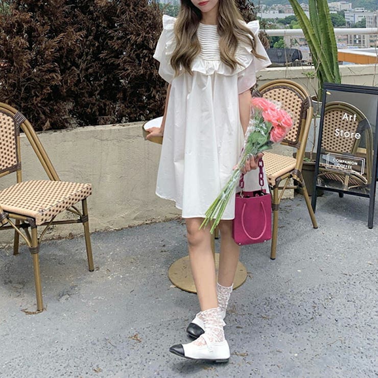 ワンピース フリルワンピース ミニワンピース[品番：COCW0004553